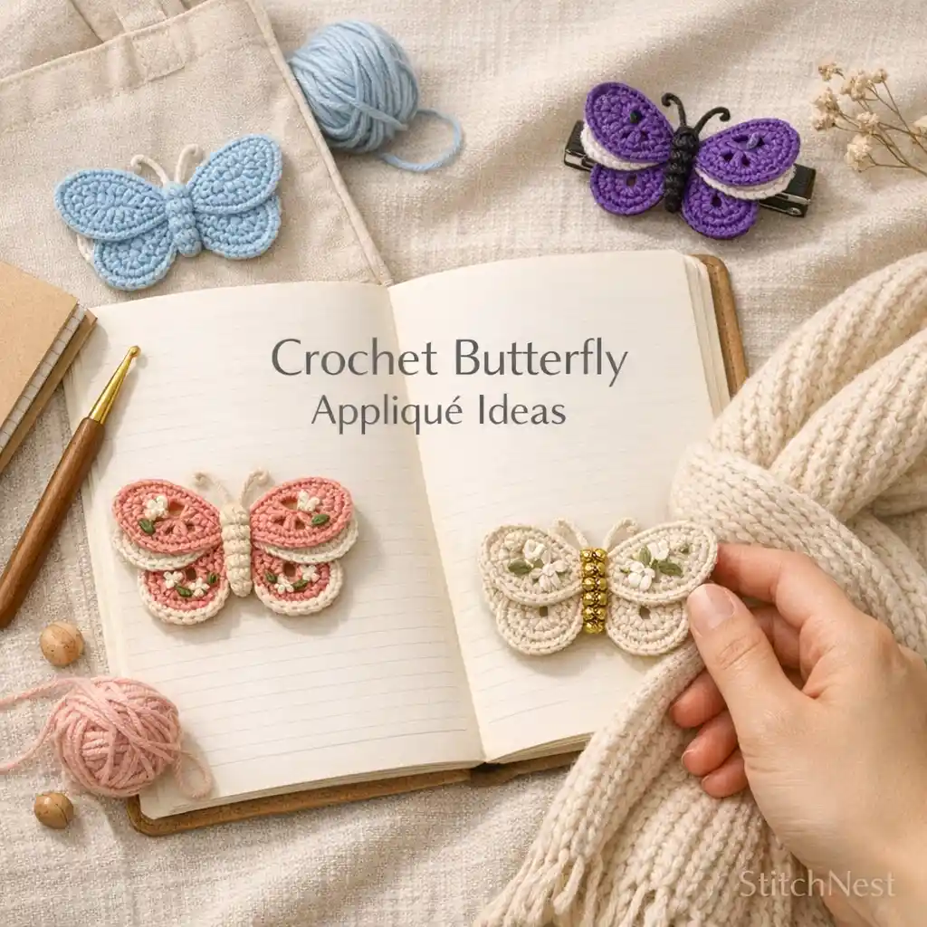 Crochet Butterfly Appliqué Ideas