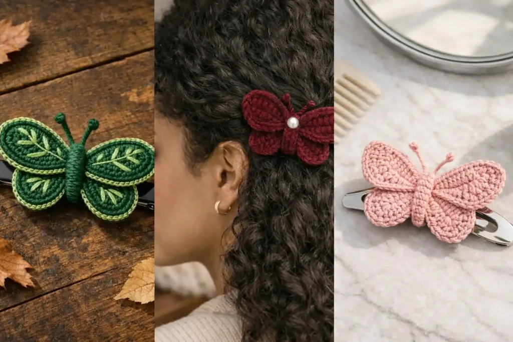 Crochet Butterfly Hair Clip