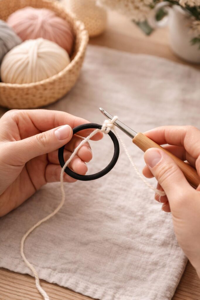 Crochet Scrunchie Step 2