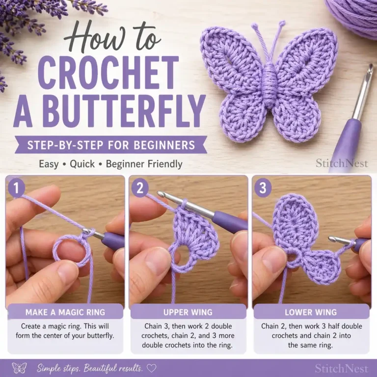 7-Step DIY Crochet Butterfly Tutorial for Beginners (Easy & Quick)