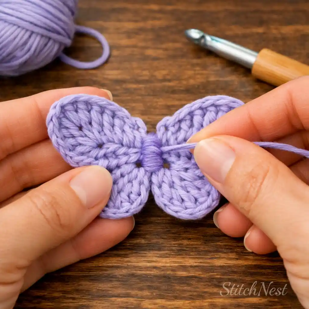 DIY Crochet Butterfly Step 6