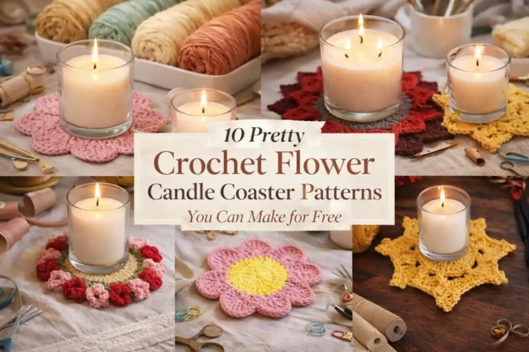 10 Pretty Crochet Flower Candle Coaster Patterns You Can Make for Free
