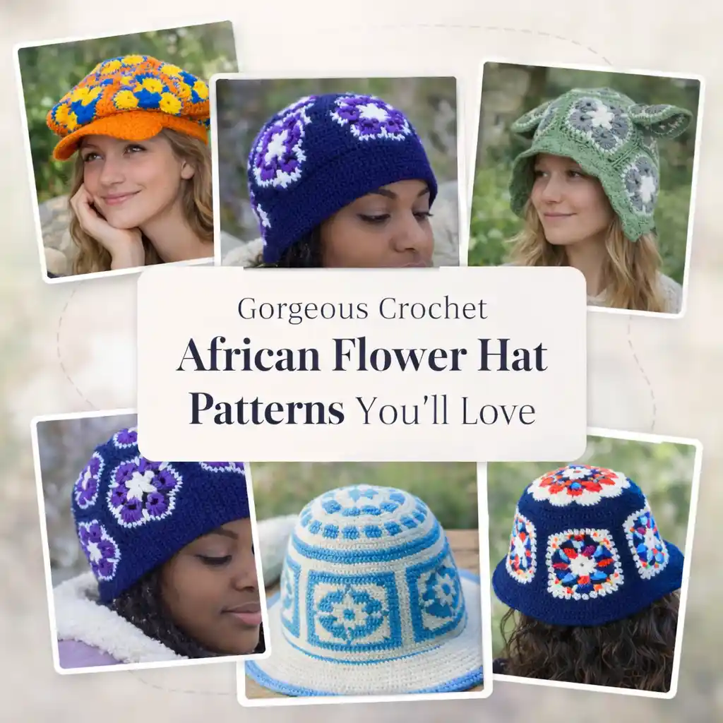 Crochet African Flower Hat