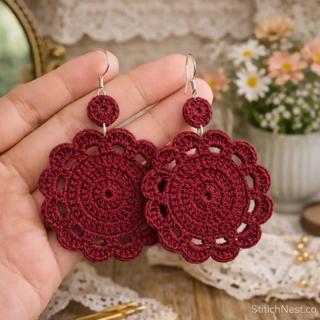 Free Petal Pop Crochet Earrings Pattern Summer