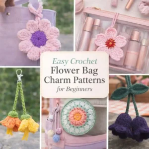 11 Easy Crochet Flower Bag Charm Patterns for Beginners