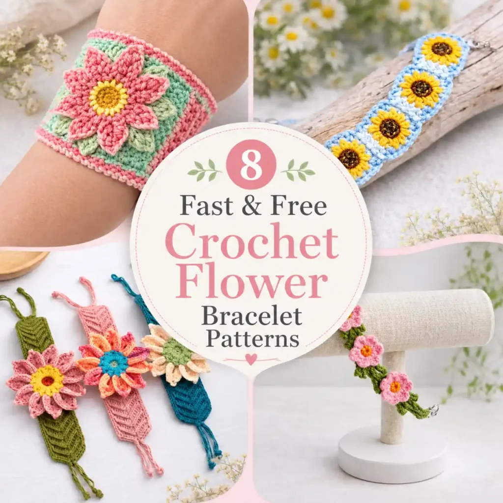 Crochet Flower Bracelet Patterns