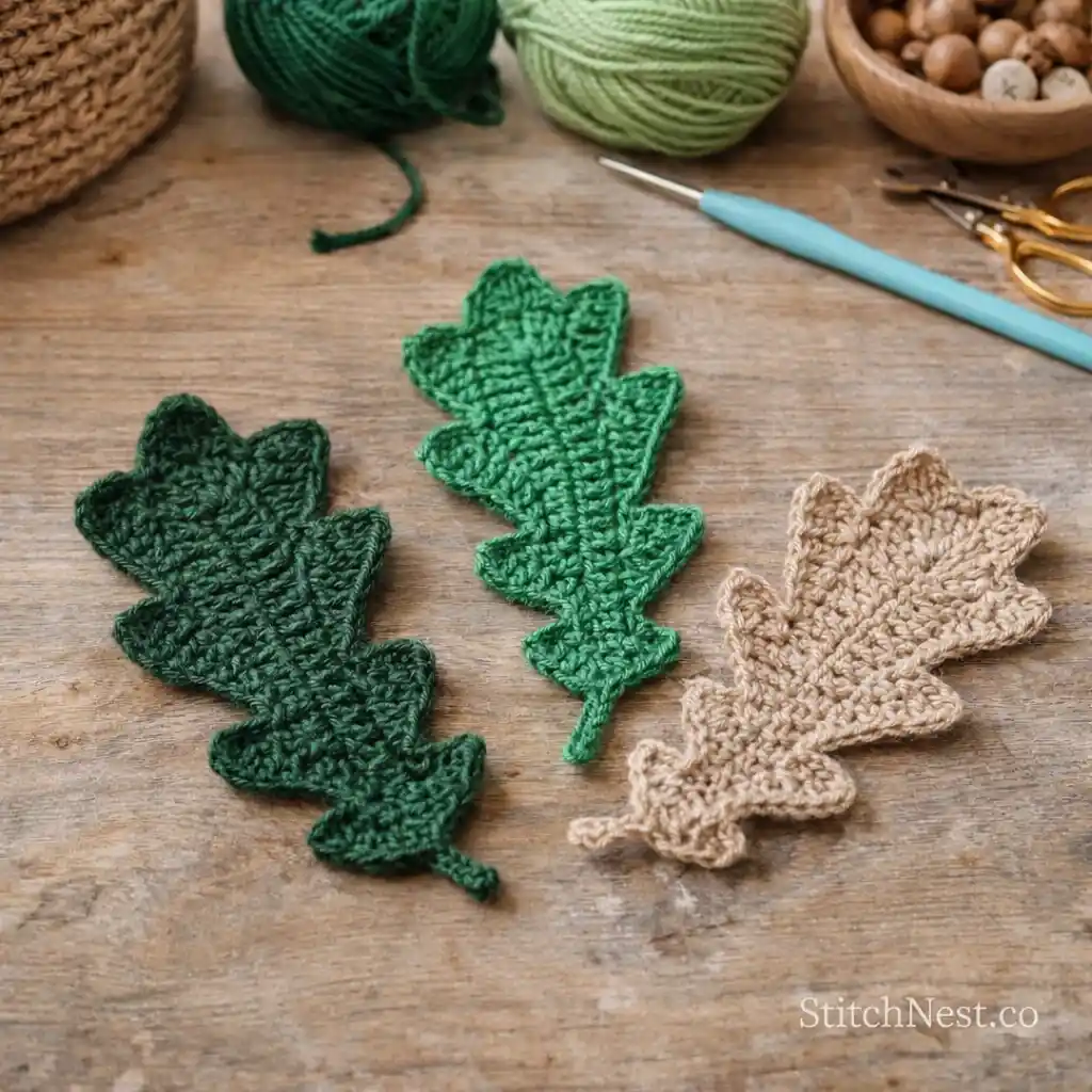Quick Crochet Leaf Pattern Oak Leaves
