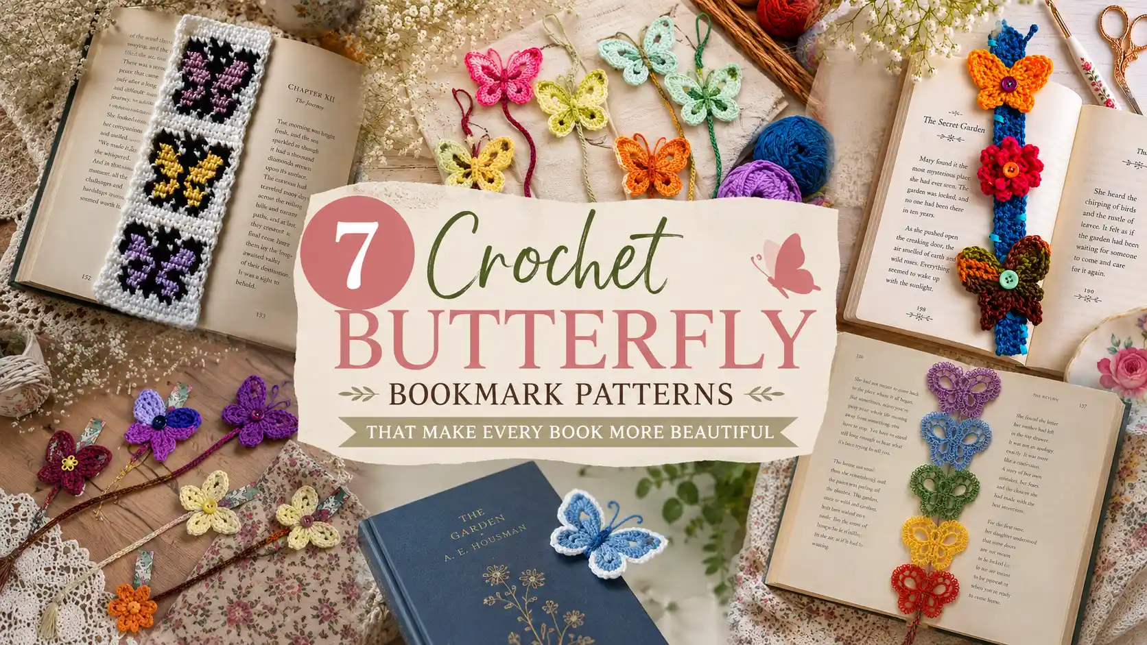 Crochet Butterfly Bookmark