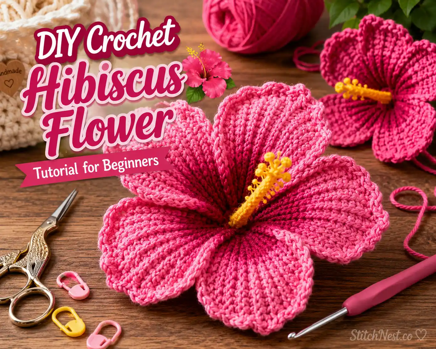 DIY Crochet Hibiscus Flower Tutorial for Beginners