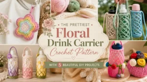 The Prettiest Floral Drink Carrier Crochet Patterns with DIYs