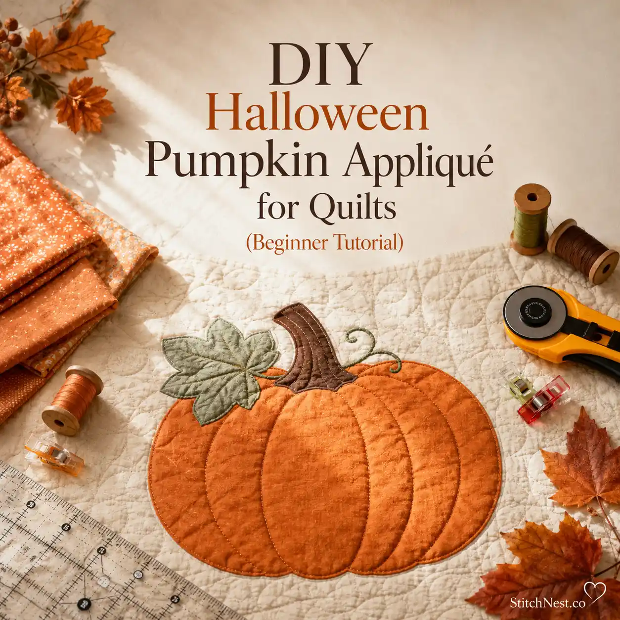 DIY Halloween Pumpkin Appliqué