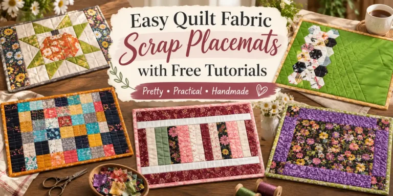 7 Easy Quilt Fabric Scrap Placemats with Free Tutorials