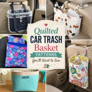 Quilted Car Trash Basket