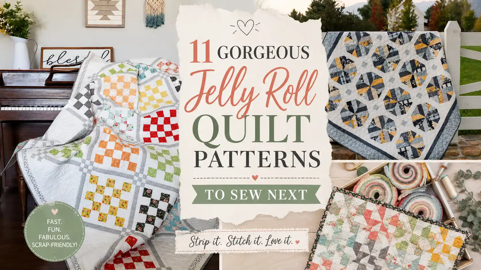 Gorgeous Jelly Roll Quilt Patterns to Sew Next